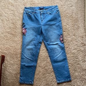 Embroidered Talbots Petite Ankle Jeans